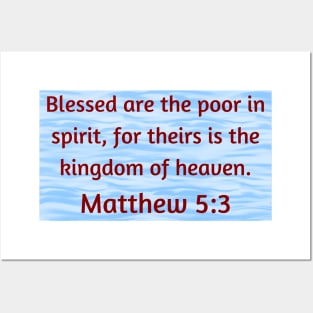 Bible Verse Matthew 5:3 Posters and Art